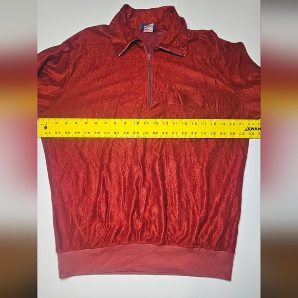 Vintage J. blair Orange Menswear Pocket Sweater 1/4 Zip Large Made In Usa B8 - Picture 4 of 5